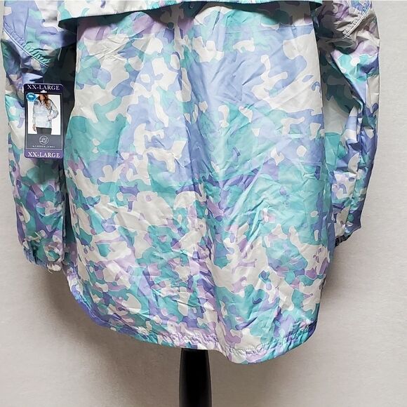 LAUREN James Ladies Pastel Camouflage Hooded Pull-over Anorak Jacket Windbreaker - Picture 13 of 15